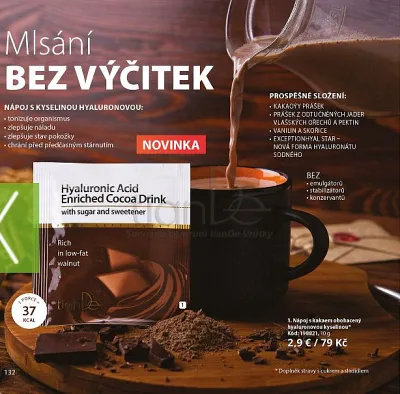 TianDe Kakaový nápoj obohatený kyselinou hyalurónovou, kozmetika, online office, moje tiande, katalogy, najnovsie tiande
