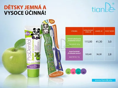 TianDe Gélová zubná pasta ProDental Junior, naplaste wutong, bylinkove vlozky, slaviton mast, tiande naplaste na nadchu, tiande eu