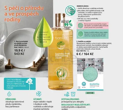 TianDe Umývací prostriedok na riad na báze plodov Mydlovníka, tiande naplaste, tiande vlozky, tiandebeauty, tiandecentrum, tiande