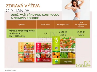 TianDe Krémová banánová polievka so zeleninou, kozmetika, online office, moje tiande, katalogy, najnovsie tiande