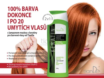 TianDe Šampón - maska s keratínom pre farbené vlasy, tiande, recenzia, vlozky, kozmetika, online office