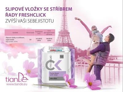 TianDe Slipové vložky so striebrom FreshClick super tenké, 20 ks, tiande vlozky, tiandebeauty, tiandecentrum, tiande, kozmetika tiande