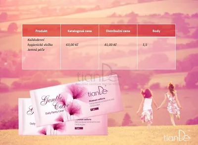 TianDe Denná hygienická vložka Jemná starostlivosť, pravda o tiande, tiande skusenosti, tiande recenzie, tiande altai, tiande kozmetika