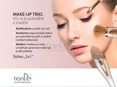 TianDe Kozmetický štetec 3v1, tiande eu, tiande foot phytogelslaviton gel, naplaste wutong, bylinkove vlozky, slaviton mast
