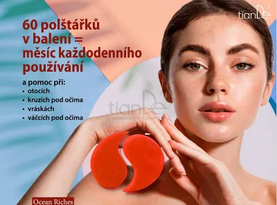 TianDe Hydrogélové náplasti na oči s červenými riasami a Yuzu, tiande vlozky, tiandebeauty, tiandecentrum, tiande, kozmetika tiande