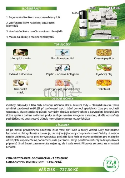 TianDe Multifunkčný krém na tvár so slimačím mucínom-akcia, slaviton mast, tiande naplaste na nadchu, tiande eu, tiande foot phytogelslaviton gel, naplaste wutong