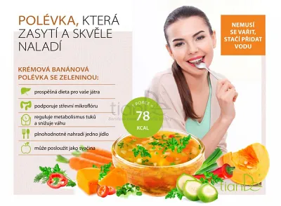 TianDe Krémová banánová polievka so zeleninou, tiande skusenosti, tiande recenzie, tiande altai, tiande kozmetika, bylinne vlozky