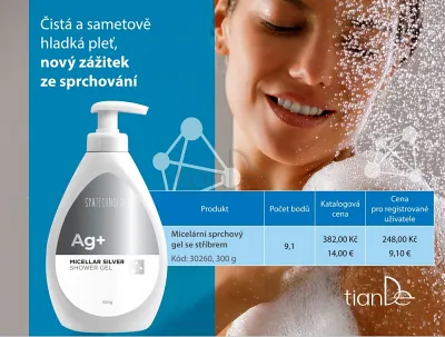 TianDe Micelárny sprchový gél so striebrom, tiande katalog, servisne centrum tiande, moje tiande, produkty tiande, tiande prihlasenie