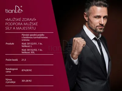 TianDe Pánske spodné prádlo s bodovou turmalínovou vrstvou, veľkosť L, tiande katalog, servisne centrum tiande, moje tiande, produkty tiande, tiande prihlasenie