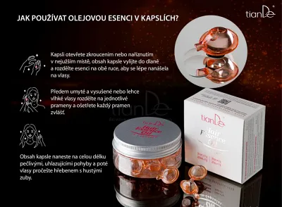 TianDe Olejová esencia na vlasy v kapsuliach Efekt laminácie, tiande prihlasenie, tiande online office, tiande katalog, servisne centrum tiande, moje tiande