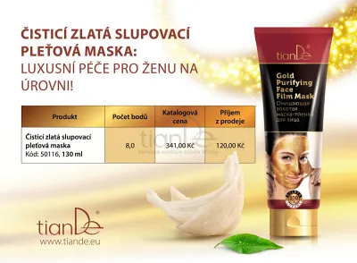 TianDe Čistiaca zlatá zlupovacia pleťová maska, tiande prihlasenie, tiande online office, tiande katalog, servisne centrum tiande, moje tiande