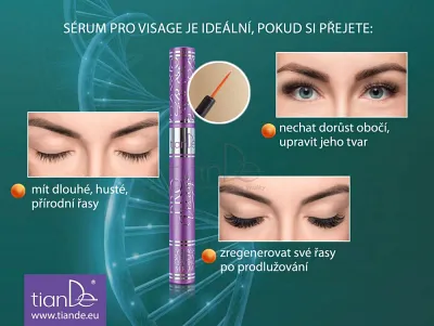 TianDe Spevňujúce sérum na riasy a obočie, katalogy, najnovsie tiande, tiande, recenzia, vlozky