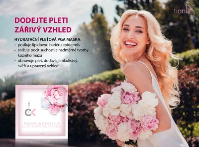 TianDe Hydratačná pleťová PGA-maska ​​s pivonkou a pupočníkom ázijským, katalogy, najnovsie tiande, tiande, recenzia, vlozky