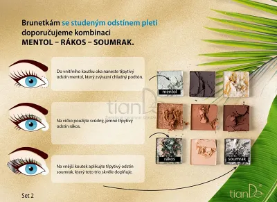 TianDe Očné tiene Nápady líčenia, vlozky, kozmetika, online office, moje tiande, katalogy