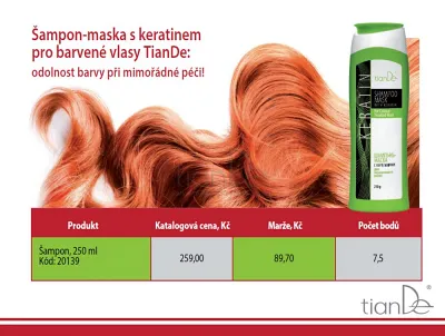 TianDe Šampón - maska s keratínom pre farbené vlasy, moje tiande, katalogy, najnovsie tiande, tiande, recenzia
