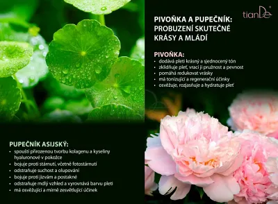 TianDe Hydratačná pleťová PGA-maska ​​s pivonkou a pupočníkom ázijským, tiande recenzie, tiande naplaste, tiande vlozky, tiandebeauty, tiandecentrum