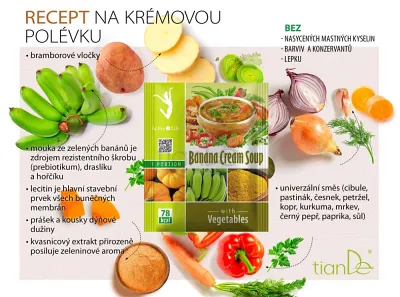 TianDe Krémová banánová polievka so zeleninou, produkty tiande, tiande prihlasenie, tiande online office, tiande katalog, servisne centrum tiande