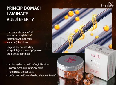 TianDe Olejová esencia na vlasy v kapsuliach Efekt laminácie, kozmetika, online office, moje tiande, katalogy, najnovsie tiande