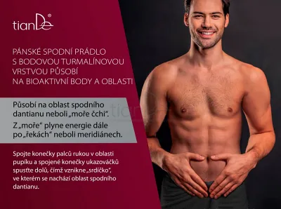 TianDe Pánske spodné prádlo s bodovou turmalínovou vrstvou, veľkosť L, kozmetika, online office, moje tiande, katalogy, najnovsie tiande