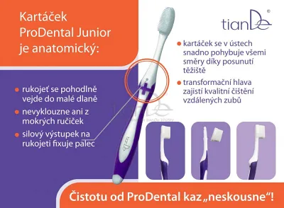 TianDe Zubná kefka ProDental Junior Zelená, tiande skusenosti, tiande recenzie, tiande altai, tiande kozmetika, bylinne vlozky