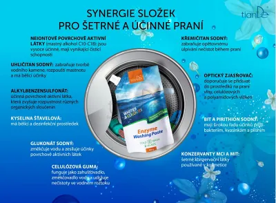 TianDe Enzýmová pasta na pranie, tiande vlozky, tiandebeauty, tiandecentrum, tiande, kozmetika tiande